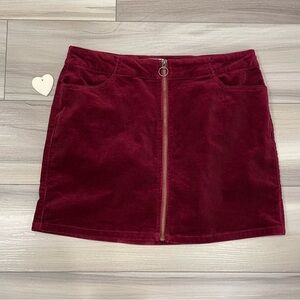 MUDD FLX STRETCH Corduroy Mini Skirt Size 13 Juniors Front Zipper and Pockets